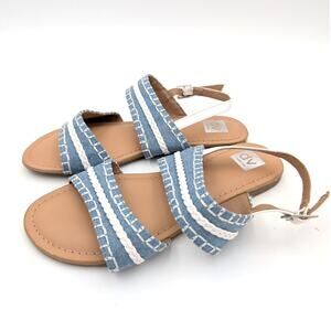 DV Dolce Vita Clovar Strappy Denim Braided Sandals Girls Size US4 EU36